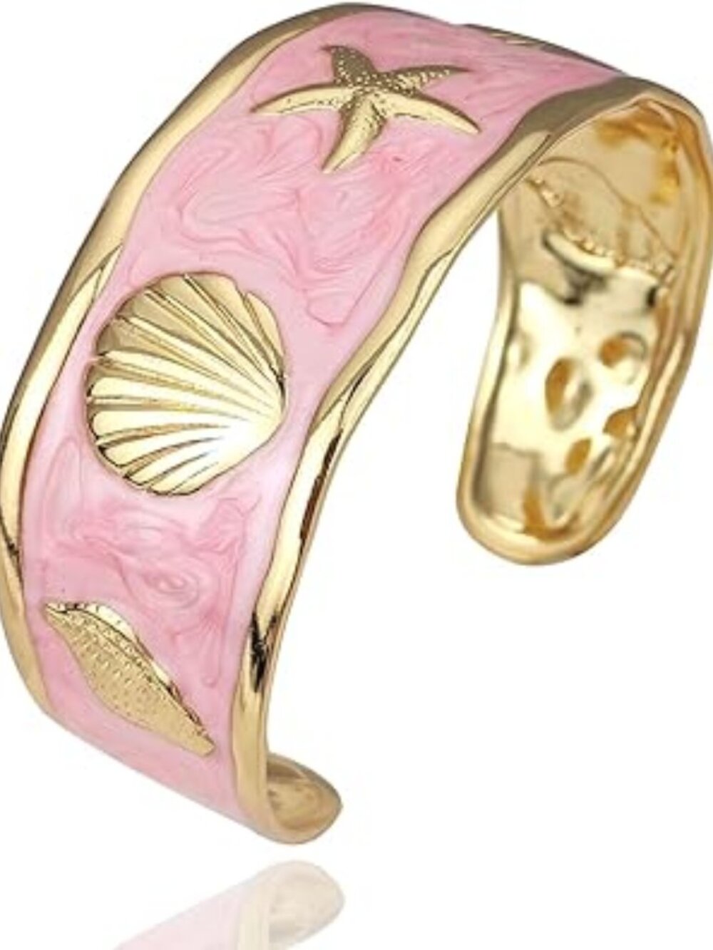Tropical Chunky Bracelet Pink with Seashells